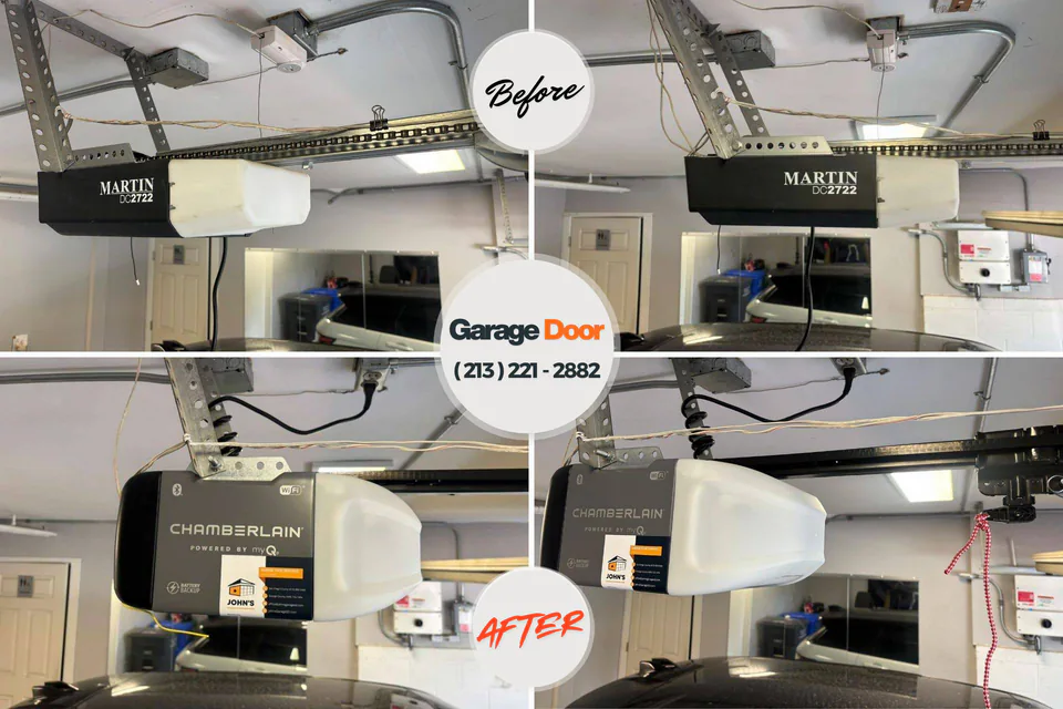 Before and after: garage door repair Westbrook, ME